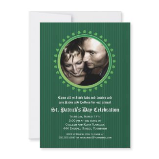 Shamrock Double Porthole St Patricks Day Party invitation