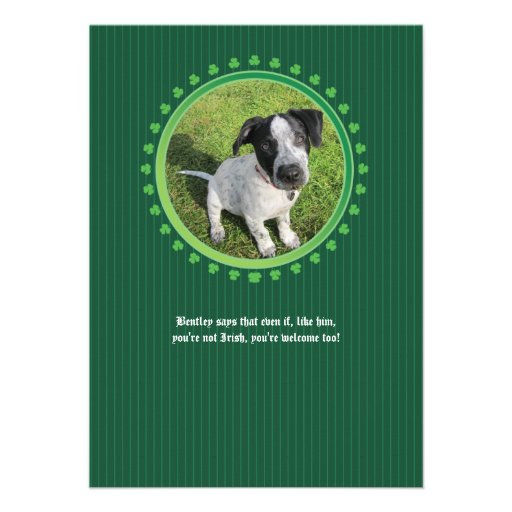 Shamrock Double Porthole St Patricks Day Party Personalized Invitations