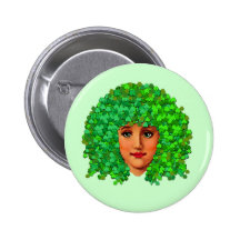 Shamrock Girl Button