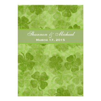 Shamrock Green Irish Wedding Invitation