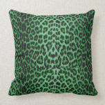 Shamrock Green Lucky Leopard Throw Pillows