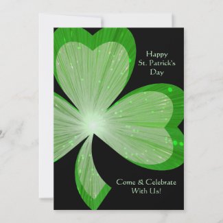 Shamrock 'Happy St.Patrick's Day' invitation black invitation