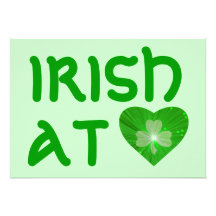 Shamrock Heart 'Irish at Heart' invitation green