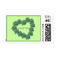 Shamrock Heart Postage Stamp stamp