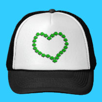 Shamrock Heart With Black Shadow hats