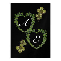 SHAMROCK HEARTS MONOGRAM ice Invites