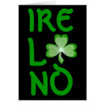 Shamrock 'Ireland' greetings card black