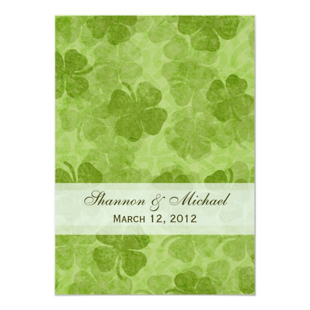 Shamrock Irish Wedding Invitation (front side)