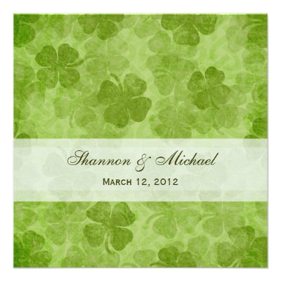 Shamrock Irish Wedding Invitation