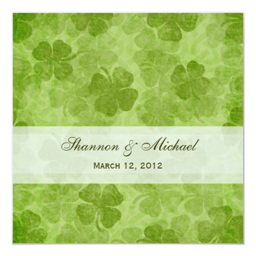 Shamrock Irish Wedding Invitation Zazzle