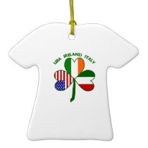 Shamrock Italy USA Irish Christmas Ornaments
