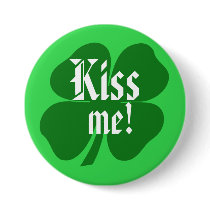 Shamrock - Kiss me! buttons