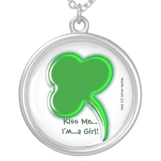 Shamrock 'Kiss Me - I'm a Girl' Necklace
