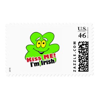 Shamrock Kiss Me I'm Irish stamp