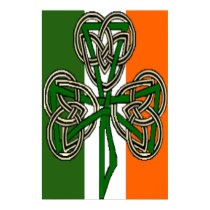 Shamrock Knot Cross Flag Poster Print