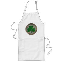 Shamrock, Lattice And Celtic Knots On Gray Apron