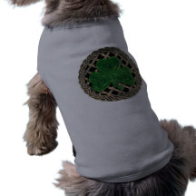 Shamrock, Lattice And Celtic Knots On Gray Pet T Shirt