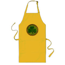 Shamrock, Lattice And Celtic Knots On Green Apron