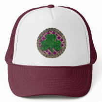 Shamrock, Lattice And Celtic Knots On Purple Hat