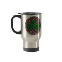 Shamrock, Lattice And Celtic Knots On Purple Mug
