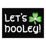 Shamrock 'Let's Hooley'  invitation black