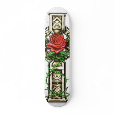 Celtic Crosses Tattoos on Shamrock Logo  Celtic Cross Tattoos Custom Skate Board From Zazzle Com