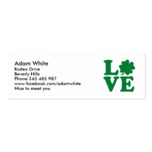 Shamrock love business card templates