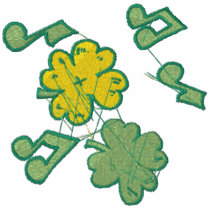 Shamrock Music embroidered shirts by Embroidery4U Shamrock Music embroidered shirts