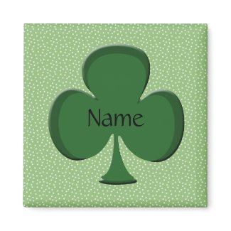 Shamrock Name Magnet Template - Square magnet