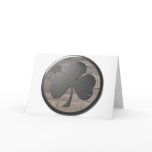 Shamrock On Wooden Background Card