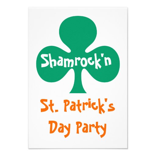 Shamrock shamrock'n party Invitation kelly green (front side)