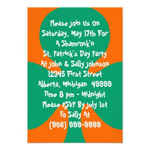 Shamrock shamrock'n party Invitation kelly green