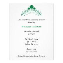Shamrock shower invitation wedding bridal birthday