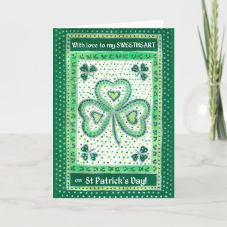 Shamrock St Patrick's Day Card for a Sweetheart card