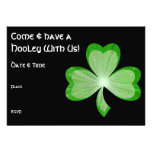 Shamrock St Patrick's Day Hooley invitation black