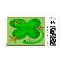 Shamrock & Stars Postage Stamps