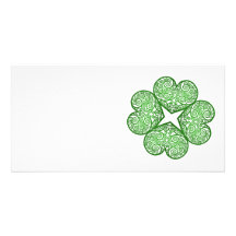 Shamrock Swirls Photo Greeting Card