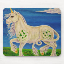 Shamrock the Irish Unicorn Mousepads