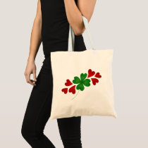Shamrock with hearts canvas bags