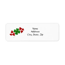 Shamrock with hearts custom return address label