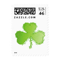Shamrock with spiral line postage stamps