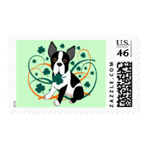 Shamrockin'  Terrier Postage Stamp