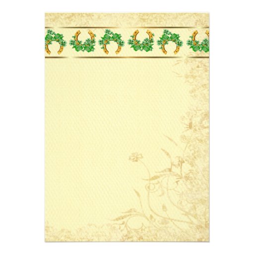 Shamrocks and Gold Irish Rehearsal Dinner Personalized Announcement