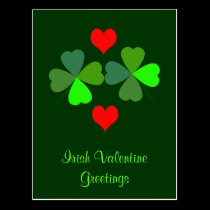 Shamrocks and Hearts Postcard postcards