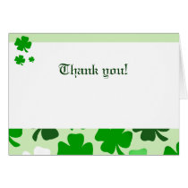 Shamrocks Green Irish Folded Thank you notes Greeting Card