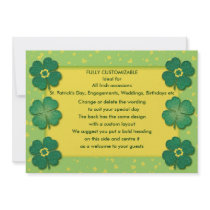 shamrocks irish lucky clover custom personalized announcements