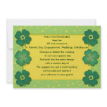 shamrocks irish lucky clover custom personalized announcements