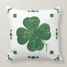 Shamrocks - vintage style pillow
