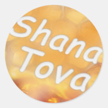 Shana-Tova Honeycomb Happy New Year Round Stickers