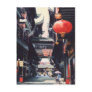 "Shanghai Market" China Watercolor Postcard